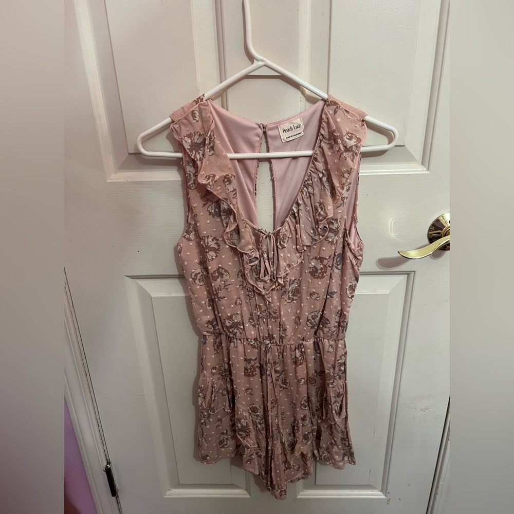 Pink flower romper